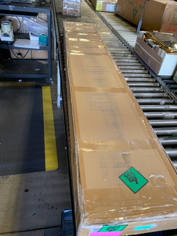 Photo 1 of ROYMELO 38x84 Inch Glass Sliding Barn Door Slab and 6.6ft Hardware Kit Included, 5 Frosted Glass, LVL Wood Panel Covered with White Water-Proof Scratch-Proof PVC Surface, Simple DIY Assembly