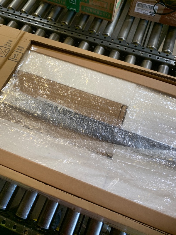 Photo 1 of ROYMELO 38x84 Inch Glass Sliding Barn Door Slab and 6.6ft Hardware Kit Included, 5 Frosted Glass, LVL Wood Panel Covered with White Water-Proof Scratch-Proof PVC Surface, Simple DIY Assembly