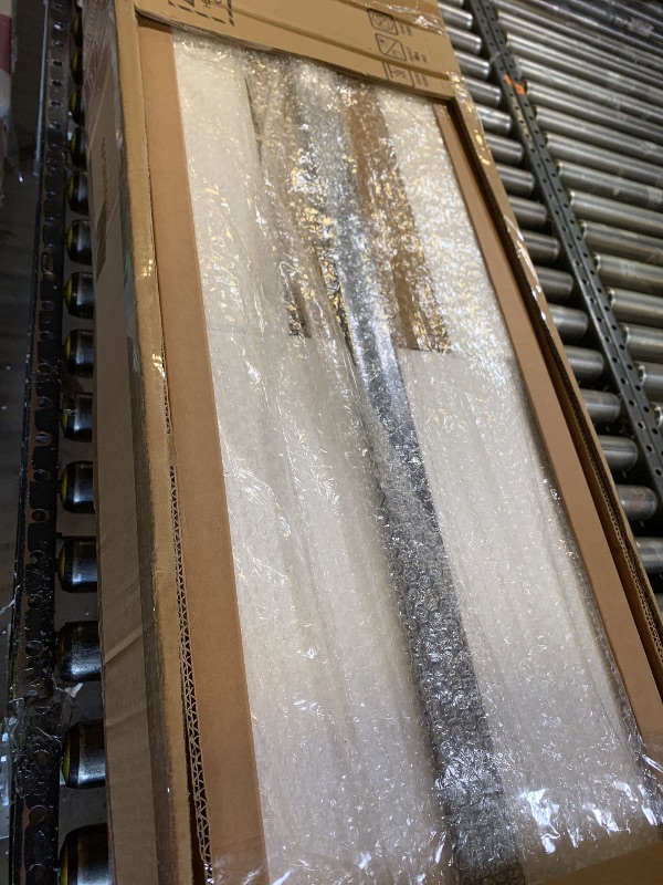 Photo 1 of ROYMELO 38x84 Inch Glass Sliding Barn Door Slab and 6.6ft Hardware Kit Included, 5 Frosted Glass, LVL Wood Panel Covered with White Water-Proof Scratch-Proof PVC Surface, Simple DIY Assembly