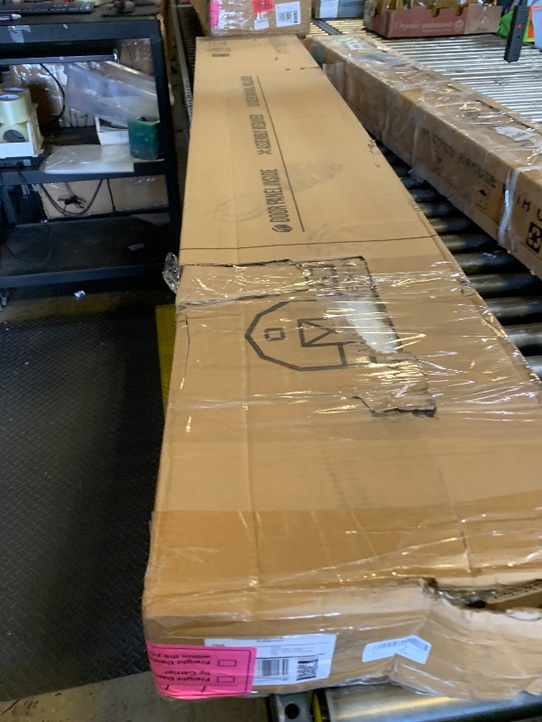 Photo 1 of ROYMELO 38x84 Inch Glass Sliding Barn Door Slab and 6.6ft Hardware Kit Included, 5 Frosted Glass, LVL Wood Panel Covered with White Water-Proof Scratch-Proof PVC Surface, Simple DIY Assembly