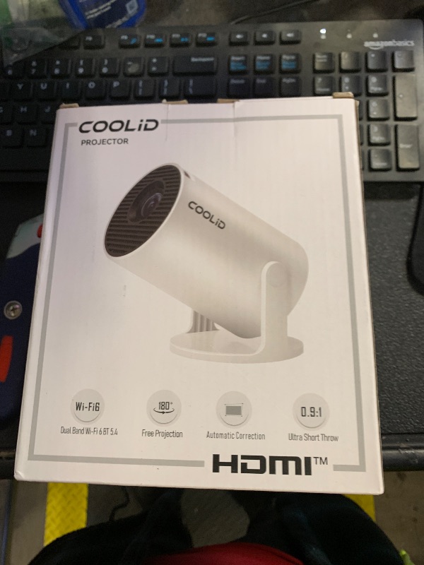 Photo 1 of [Built-in Apps & 2026 Upgraded] Mini Projector Support 4K 1080P Auto Keystone 180° Rotatable with WiFi 6 and Bluetooth 5.4, Projector Portable Compatibile with HDMI/TV Stick/Memory Stick/Laptop-White