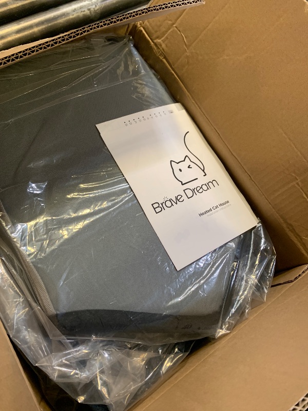 Photo 1 of BraveDream Large Cat House with Heating Pad, Insulated Weatherproof Cat House for Feral Cats, Escape Door, Elevated, Clawsable, Foldable, Outdoor Heated Pet House for Winter, Garden, Patio, Backyard