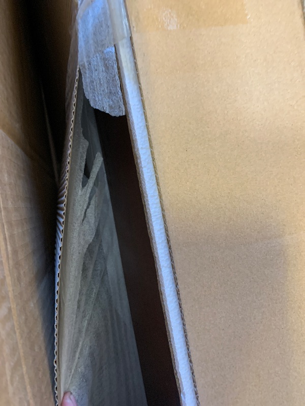 Photo 1 of NTC Lupin Wooden Bed Frame with Headboard, Crafted from Walnut, Rubber Wood with Silent Slats and Wood Central Supports, 1000 Lb Capacity, Effortless Assembly, Queen - Dark Walnut