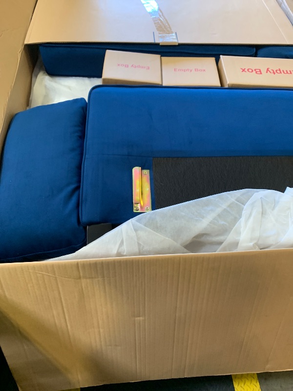 Photo 1 of Serta Ainsley 72.6" Convertible Sleeper Sofa, Queen Size, Dreamcoil Comfort, Soft Velvet Fabric, Navy