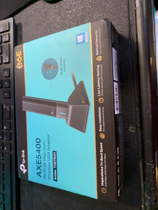 Photo 1 of TP-Link AXE5400 WiFi 6E USB Adapter for Desktop PC (Archer TXE70UH) Tri-Band Wireless Network Adapter, Ultra-Low Latency, MU-MIMO, OFDMA, Refined Security, WPA3, Supports Windows 11/10