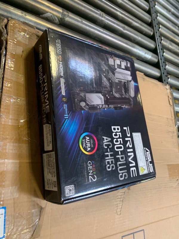 Photo 1 of ASUS Prime B550-PLUS AC-HES AMD AM4 (3rd Gen Ryzen) ATX Motherboard (Dual M.2, PCIe4.0, WIFI5, 1Gb Ethernet, SATA 6 Gbps, USB 3.2 Gen 2 Type-C, Front USB 3.2 Gen 1 Type-C and CEC Tier II Ready)