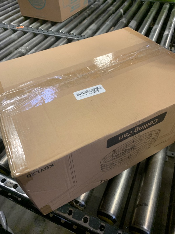 Photo 1 of LEDIARY 20" Caged Ceiling Fan with Light and Remote, Low Profile Flush Mount Fandelier, Walnut Bladeless Enclosed Small Fan Lights Ceiling Fixtures, Rustic Farmhouse Style for Bedroom, Outdoor