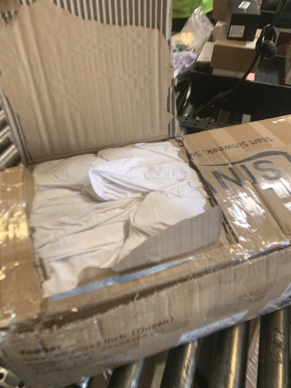 Photo 1 of APSMILE Heavyweight Feather Down Comforter Oversized King Size - 100% Organic Cotton Quilted Thicker Winter Warmest Duvet Insert for Colder Weather/Sleepers (120x98, Ivory White)