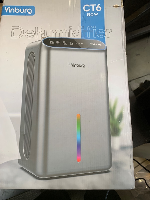 Photo 1 of Dehumidifiers for Home (85 OZ Water Tank, 800 sq.ft) Quiet Small Dehumidifier for Basement Bedroom Bathroom with Drain Hose, 3 Gear Timer, Sleep Mode, Auto Shut Off, 7 Color Ambient Light