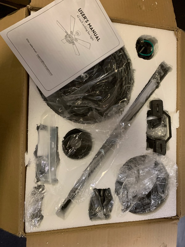 Photo 1 of Fanbulous 1 Pack Farmhouse 42 Inch Ceiling Fans with Lights, Black Industrial Caged Ceiling Fans for Bedroom Living Room, Double-Sided 5 Blades Rustic Ceiling Fan