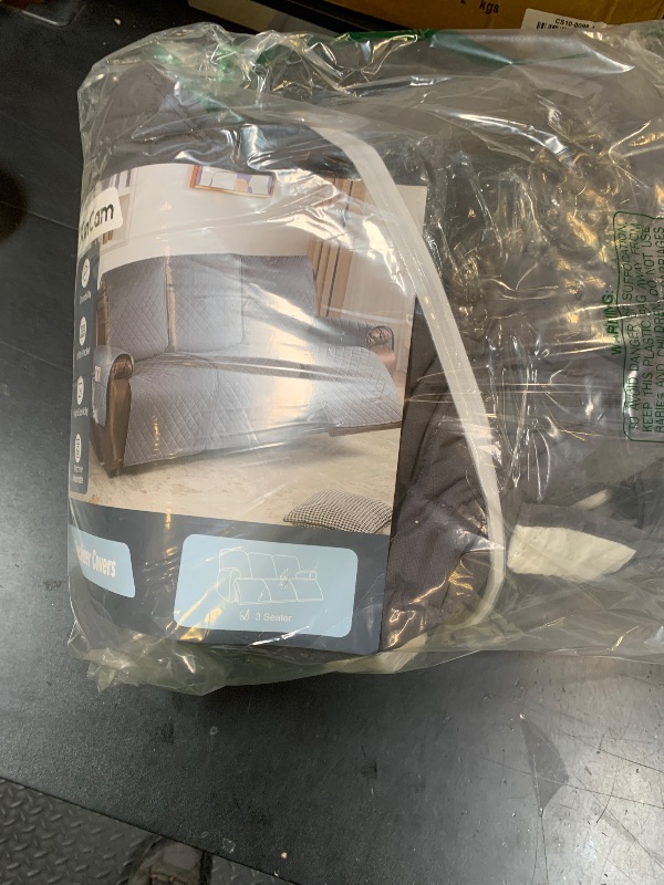 Photo 1 of KinCam Waterproof Recliner Sofa Cover, Non-Slip Reclining Couch Covers for 3 Seat, Recliner Couch Cover Furniture Protector with Elastic Straps for Pets, Kids, Charcoal Gray