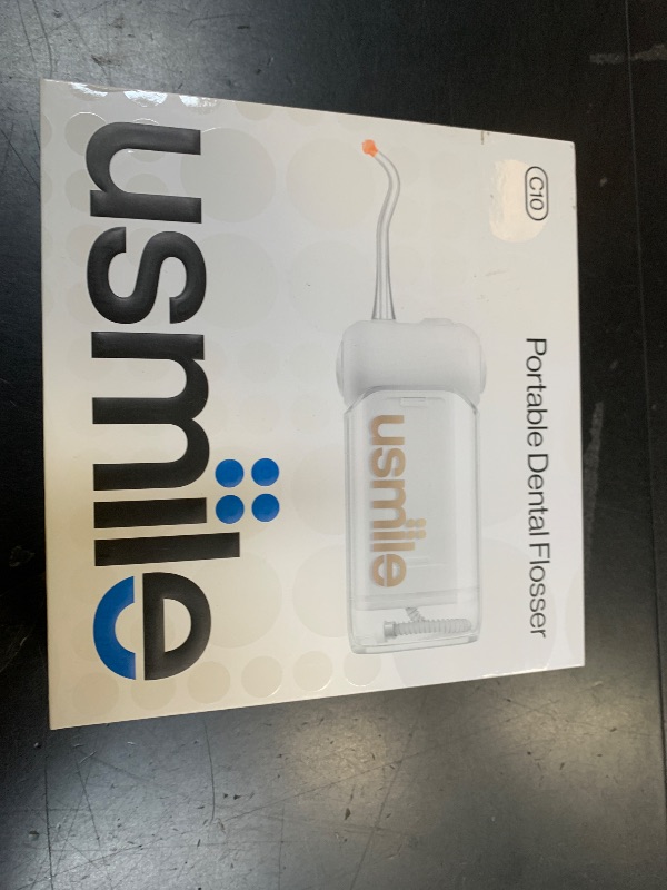 Photo 1 of usmile C10 Portable Water Flosser – Travel-Friendly, 95-Day Battery, 4 Modes, 360° Nozzle, 180ml Tank, IPX7 Waterproof, Dentist-Recommended for Braces, Implants & Sensitive Gums (White)