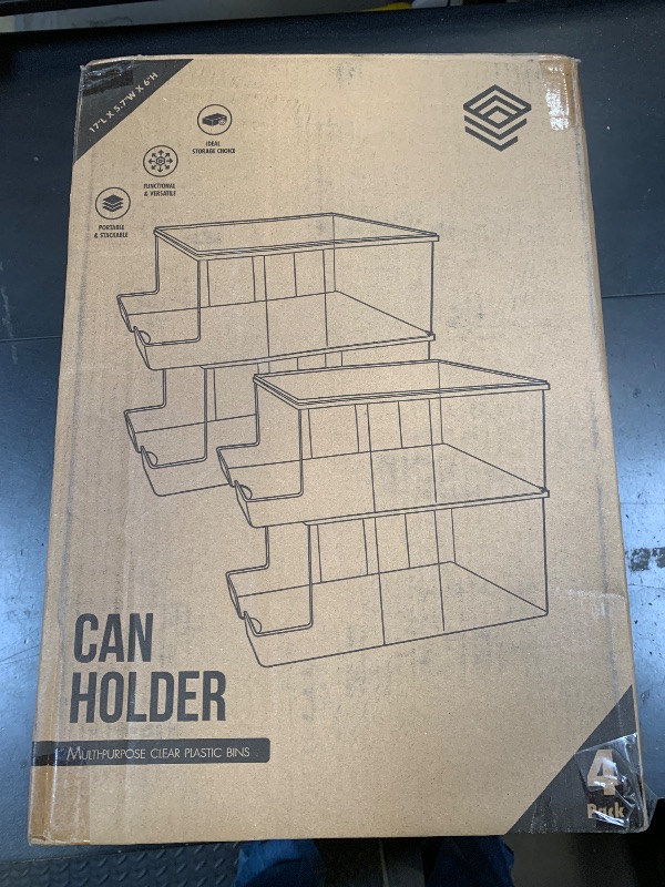 Photo 1 of ClearSpace Soda Can Organizer & Soda Can Dispenser for Refrigerator - Fridge Organizer & Stackable Drink Organizer for Fridge, Can Organizer for Refrigerator - Holds 12 Cans Each, BPA Free - 4 Pack