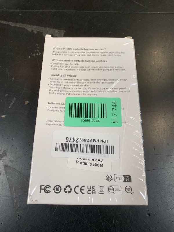 Photo 1 of Insolife Portable Bidet | High Pressure Travel Bidet | Rechargeable Electric Portable Bidet for Men & Women | Portable Bidets for Travel