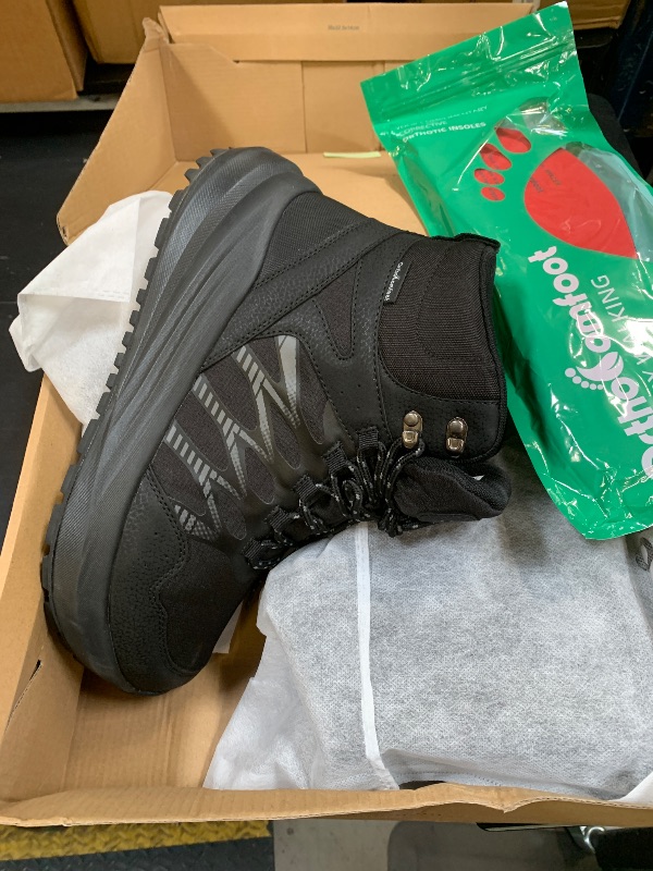 Photo 1 of Men's Orthopedic Wide Waterproof Hiking Boots: Arch Support Arthritis Plantar Fasciitis Orthotic Hammer Toes High Instep Walking Shoes, Flat Feet Driving Camping Sports Trail Sneakers Black Size 10