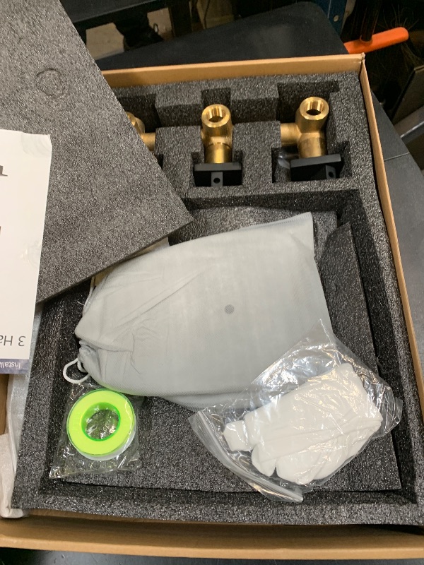 Photo 1 of FSCEPIXI 3 Handles Tub Shower Faucet,Shower Faucet Set with Waterfall Tub Spout,Shower Trim Kit with Valve,Wall Mounted,Matte Black