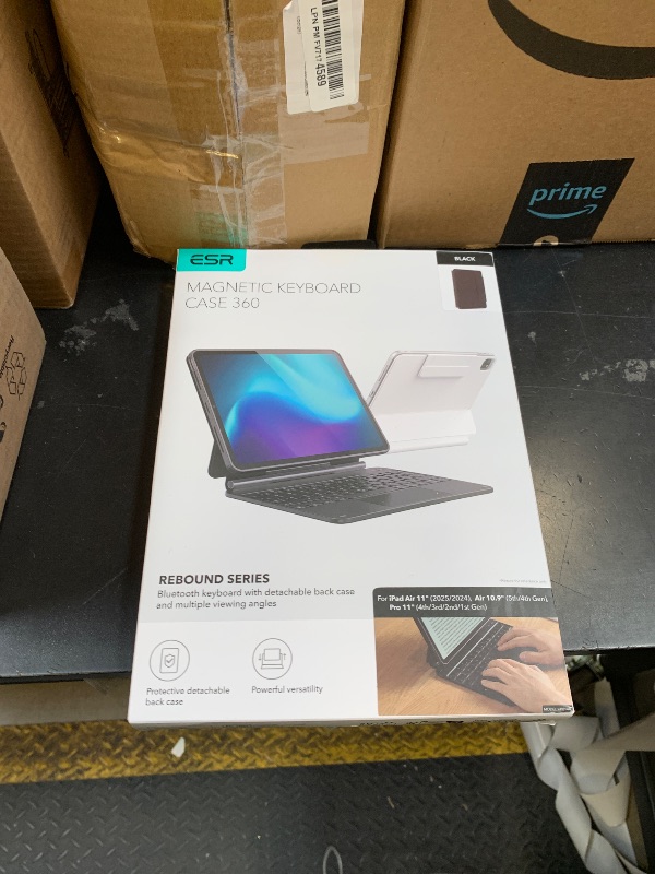 Photo 1 of ESR iPad Air 11 Inch Case with Keyboard (M3/M2, 2025/2024) & iPad Pro 11/Air 5th/4th Gen Keyboard, Easy-Set Magnetic Stand, Portrait/Raised Modes, with Removable Protective Case, Black