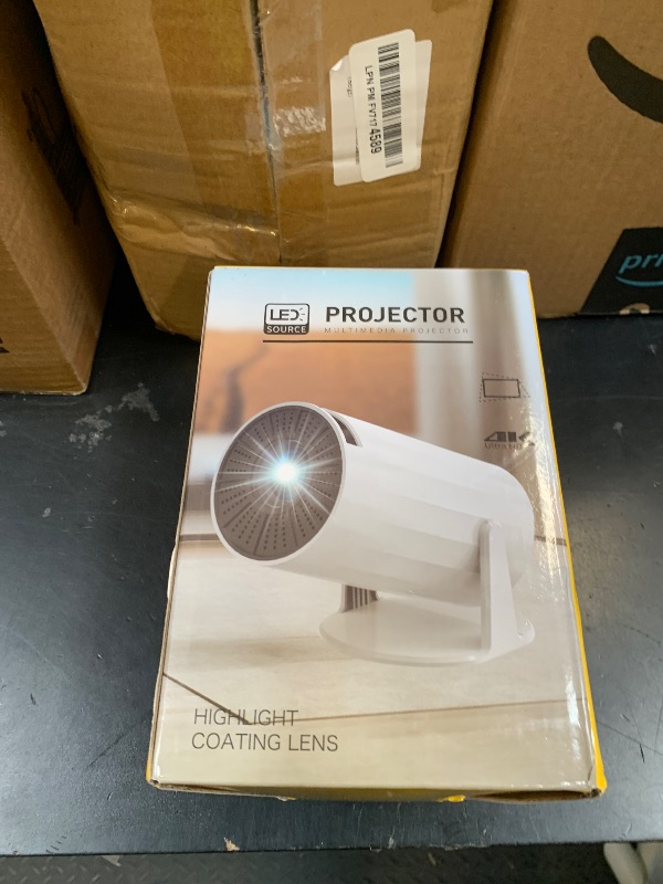 Photo 1 of LJYT mini projector, 1080P Portable Projector, Support 4K?WiFi 6, Android 11 ,200 ANSI Lumens, Auto Keystone, Bluetooth 5.4, 210° Rotation, Compatible with TV Stick/HDMI/USB/Smartphone (White)
