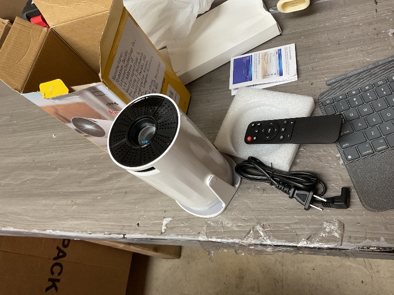 Photo 1 of LJYT mini projector, 1080P Portable Projector, Support 4K?WiFi 6, Android 11 ,200 ANSI Lumens, Auto Keystone, Bluetooth 5.4, 210° Rotation, Compatible with TV Stick/HDMI/USB/Smartphone (White)