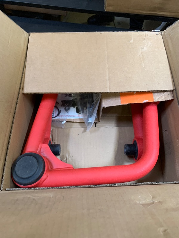 Photo 1 of Front Upper Control Arms for 2-4? Lift – 2021-2025 Ford Bronco – Adjustable Steel Ball Joint Ends, Wrinkle Red