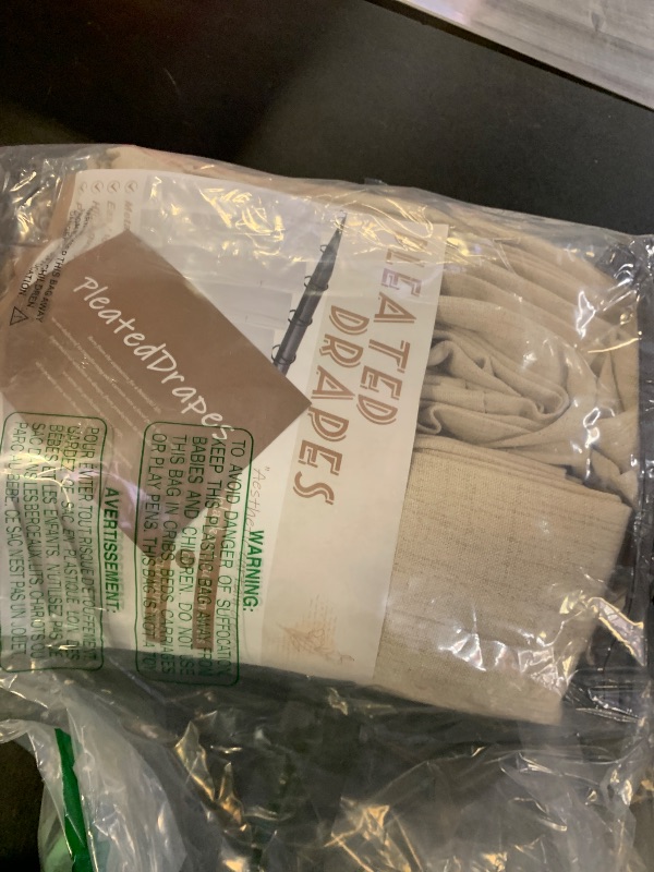 Photo 1 of Natural Pinch Pleated Linen Curtains 92 Inches Long 2 Panels Set for Living Room, Farmhouse Beige Cream Semi Sheer Light Filtering Drapes with Back Tab for Bedroom 90-92 Inch Length Windows Viral Burg