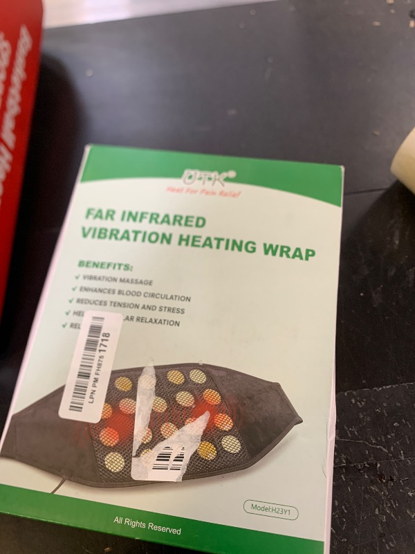 Photo 1 of UTK Vibrating Far Infrared Heating Pad for Back Pain Relief, Hot to 159?, Lower Back Massager Gift for Women Men, FSA-HSA Eligible, 3 Vibration, 16 Timers Auto-Off, 20 Jades, 35-55" Adjustable Size