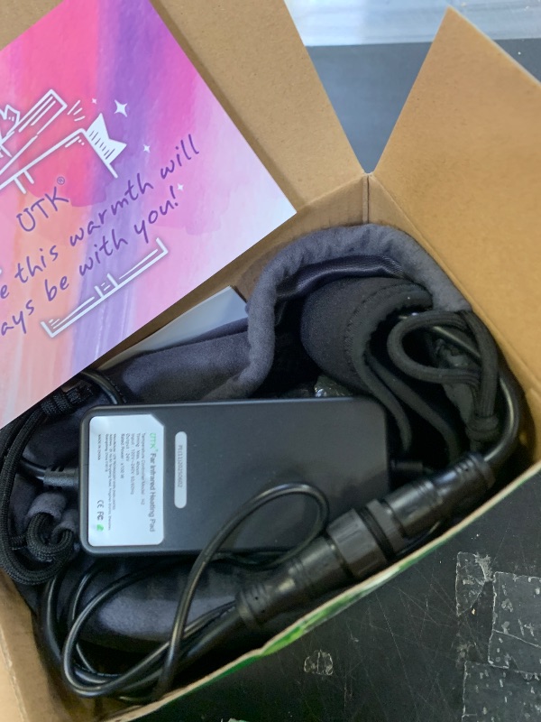 Photo 1 of UTK Vibrating Far Infrared Heating Pad for Back Pain Relief, Hot to 159?, Lower Back Massager Gift for Women Men, FSA-HSA Eligible, 3 Vibration, 16 Timers Auto-Off, 20 Jades, 35-55" Adjustable Size