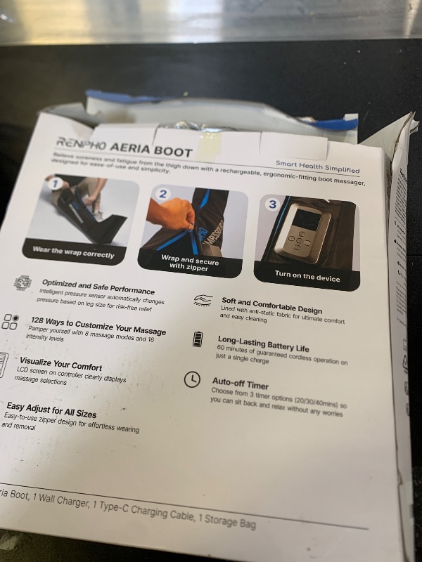 Photo 1 of RENPHO Leg Massager with Smart Pressure Sensor, FSA Eligible HSA Foot Massage, Cordless Air Compression Recovery Boot for Pain Relief, Foot & Calve & Thigh Massager, Adapter Not Included,1 Pack