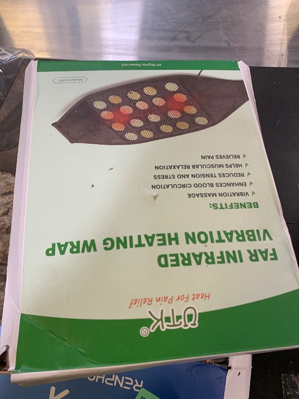 Photo 1 of UTK Vibrating Far Infrared Heating Pad for Back Pain Relief, Hot to 159?, Lower Back Massager Gift for Women Men, FSA-HSA Eligible, 3 Vibration, 16 Timers Auto-Off, 20 Jades, 35-55" Adjustable Size
