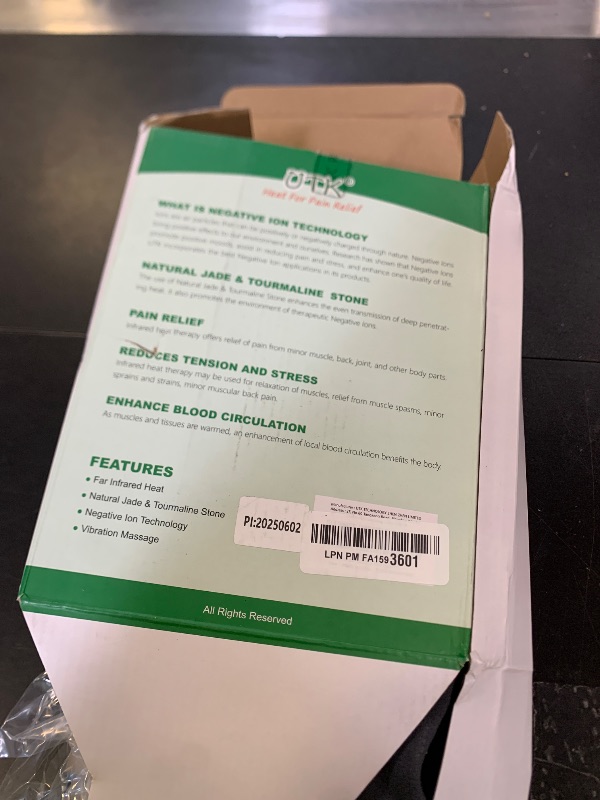 Photo 1 of UTK Vibrating Far Infrared Heating Pad for Back Pain Relief, Hot to 159?, Lower Back Massager Gift for Women Men, FSA-HSA Eligible, 3 Vibration, 16 Timers Auto-Off, 20 Jades, 35-55" Adjustable Size