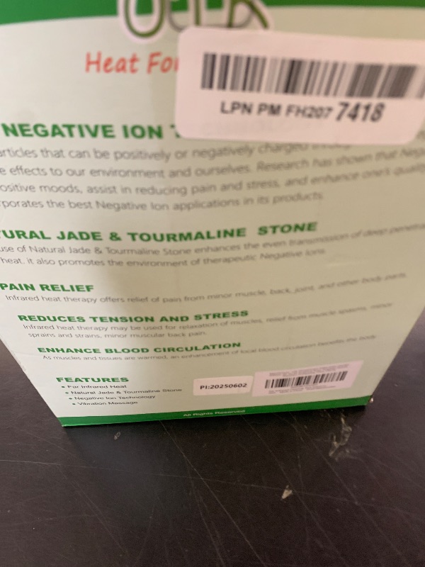 Photo 1 of UTK Vibrating Far Infrared Heating Pad for Back Pain Relief, Hot to 159?, Lower Back Massager Gift for Women Men, FSA-HSA Eligible, 3 Vibration, 16 Timers Auto-Off, 20 Jades, 35-55" Adjustable Size