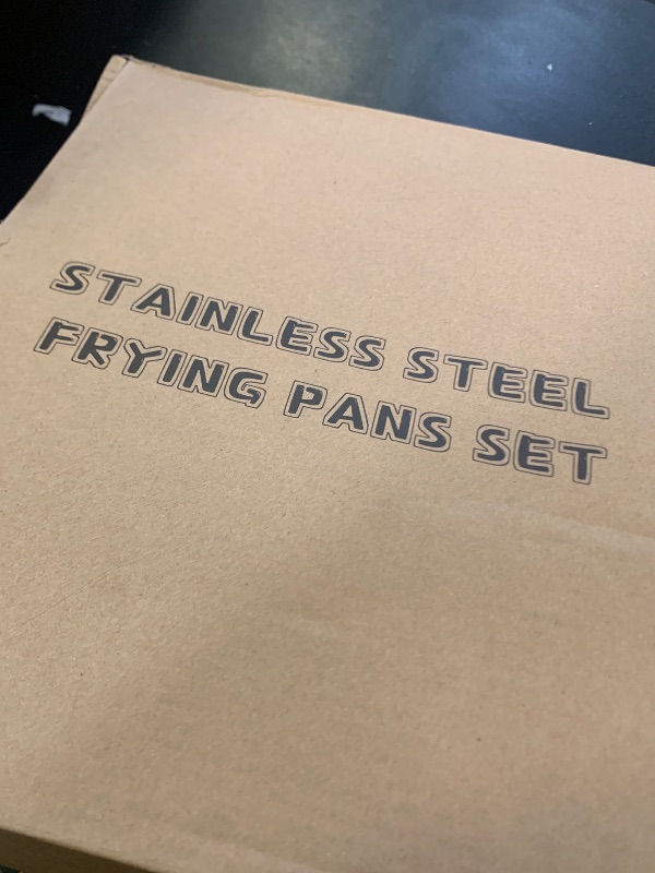 Photo 1 of Tri-Ply Stainless Steel Frying Pans Set with Lid, EWFEN 8”/10”/12” Cooking pans, PFOA&PTFE Free Skillet, Induction Cooking Pan, Dishwasher and Oven Safe, Fast & Even Heat, Suitable for All Stove