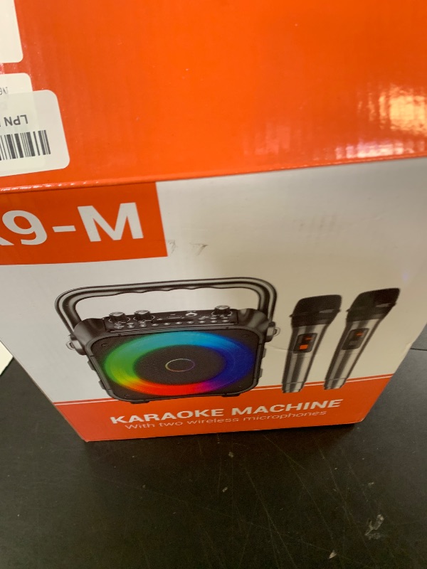 Photo 1 of Karaoke Machine, Portable Bluetooth Speaker with 2 Wireless Microphones for Adults & Kids with Lights, Karaoke Microphone with PA System Supports USB/TF/FM/AUX for Home Party Home System Packages