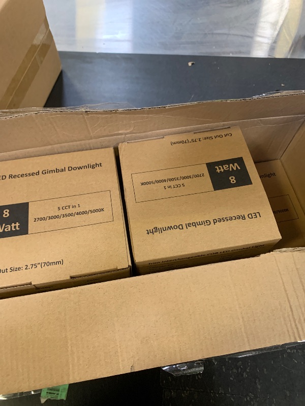 Photo 1 of POPANU Premium Canless Recessed Gimbal Downlight Rotatable-Spotlight 5 CCT 4 Inch Eyeball Ceilling Potlight, Dimmable Lights Fixture with Junction Box, 8W, White Round Trim, with Baffle, 6P