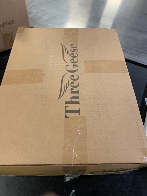 Photo 1 of Three Geese White Goose Feather & Cotton Pillows Queen/Standard Size Set of 2 - Soft 600 Thread Count 100% Cotton, Medium Firm, Soft Support, White Solid