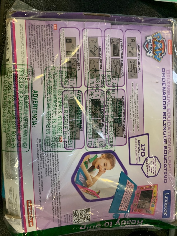 Photo 1 of Lexibook, Paw Patrol, Bilingual and Educational Laptop Spanish/English, Toy for Children, 170 Activities to Learn, Play Games and Music, Large Screen, Pink/Blue, JC599PAGi2