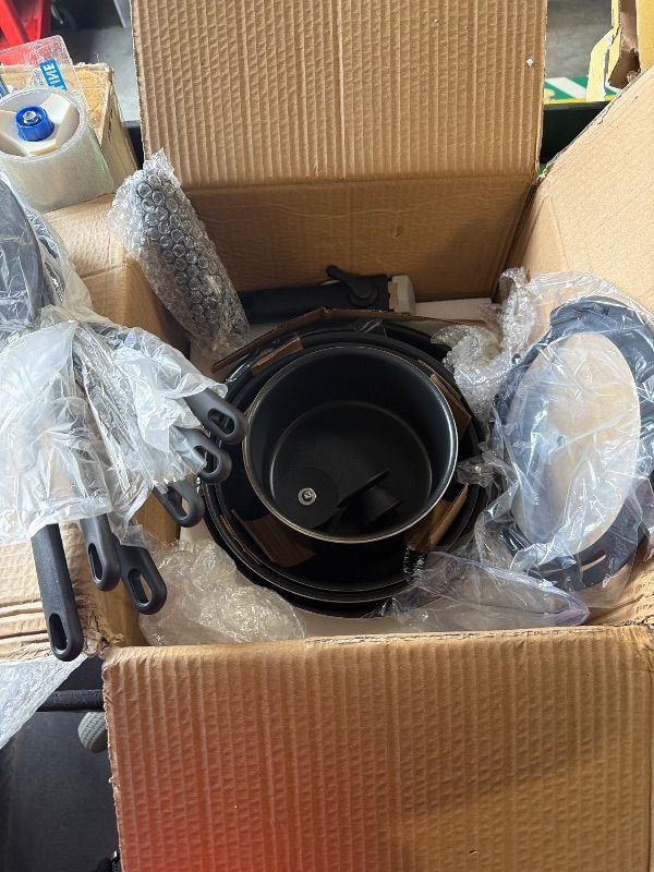 Photo 1 of *****MISSING PART**.  2/15 UPDATE 

Pieces Non-Stick Cookware Set,Stackable Pans and Pots Set with Removable Handles, Space Efficient for RVs and Camping,Oven,Induction,Gas,Electric & Stovetops,Dishwasher Safe