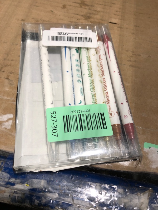 Photo 1 of 10 Color Metal Giltter 3D Nail Art Pens Set, Kalolary Double-ended Nail Point Dotting Pen Drawing Painting Liner Brush for DIY Nail Art Beauty Adorn Manicure Tools(G)