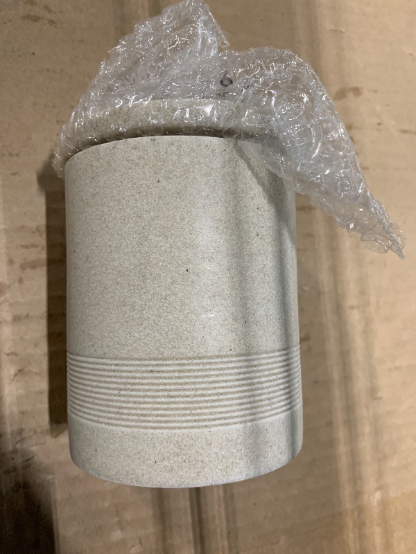 Photo 1 of *** 1 PC *** LIN CHUAN 6-Piece Bathroom Accessories Set, Bathroom Accessory Set with Soap Dispenser, Toothbrush Holder Set, Vanity Tray, Tumbler & 2 Cotton Swab Jars, Modern Stylish Bathroom Organizer(Beige)1065527727
