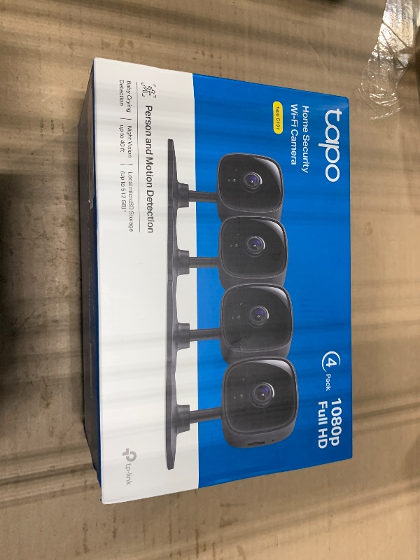 Photo 1 of *** VERY USED / 3 PACK *** Tapo 1080P Indoor Wired Security Camera - Works as a Baby Monitor & Pet Camera, Motion Detection, 2-Way Audio, Siren, Night Vision, Subscription-Free Local Storage or Optional Cloud, C100(4-Pack)