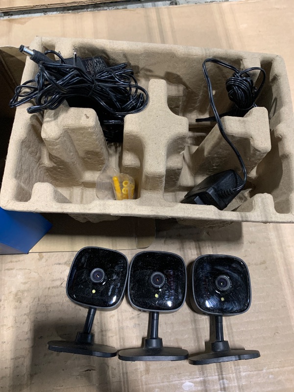 Photo 1 of *** VERY USED / 3 PACK *** Tapo 1080P Indoor Wired Security Camera - Works as a Baby Monitor & Pet Camera, Motion Detection, 2-Way Audio, Siren, Night Vision, Subscription-Free Local Storage or Optional Cloud, C100(4-Pack)