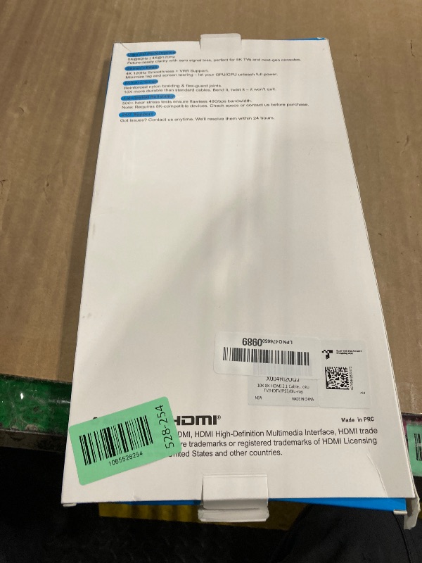Photo 1 of 10K 8K HDMI 2.1 Cable 2-Pack 6.6FT, Highwings Certified 48Gbps Ultra High Speed Slim HDMI Cord,Support 4K@120Hz 8K@60Hz, HDCP 2.2&2.3, Dynamic HDR,eARC,DTS:X, Compatible with Roku TV/HDTV/PS5/Blu-ray