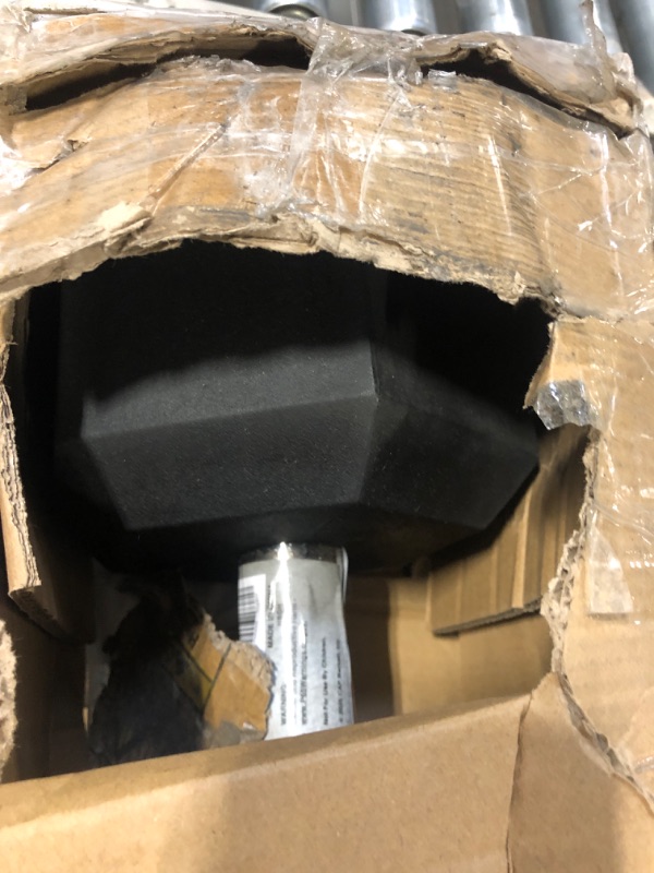 Photo 1 of **ONE PC**CAP Barbell 50 LB Rubber Coated Hex Dumbbell Hand Weight - | Chrome Handle