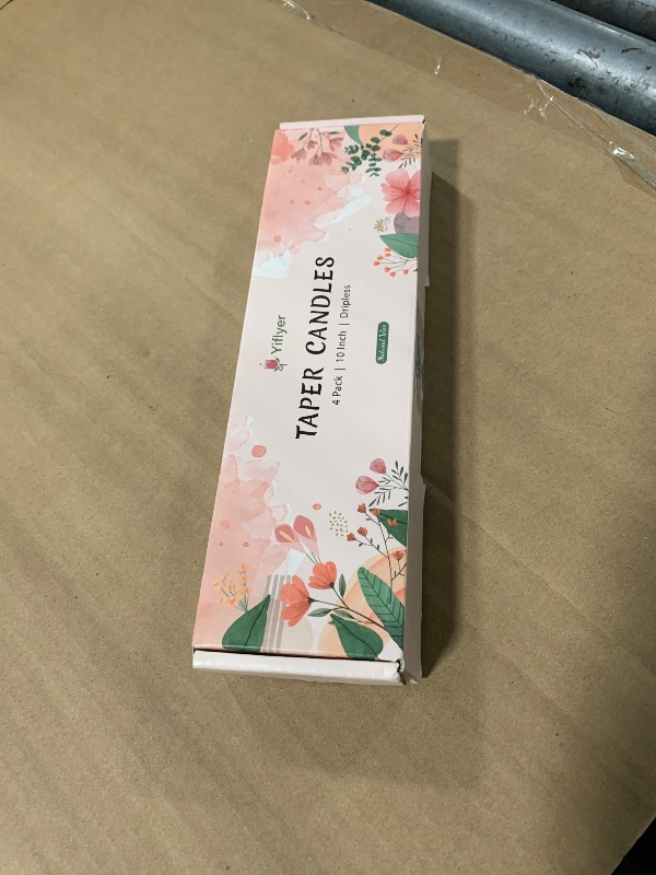 Photo 1 of 10 Inch Gradient-Pink Taper Candles, 4 Packs Unscented Candlesticks for Dinner, Wedding, Valentine’s Day and Home Decoration, Dripless and Smokeless, 8-10 Hours Burn