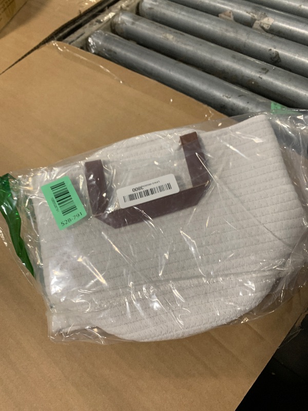 Photo 1 of ****ONE***MEGASKET 1 Pack Hanging Basket, Small Wall Baskets for Organizing, Wicker Boho Wall Decor Set, Indoor Hanging Plant Holder, Rattan Woven Storage Bin for Home Decor, Farmhouse Storage Box, White