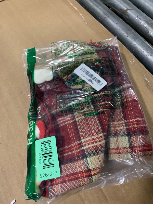 Photo 1 of 1 Pack Jumbo 3D Christmas Stockings with Golden Hooks, Extra Large 18'' Xmas Socks for Fireplace Mantel Decor, Holiday Hanging Stockings Set for Gifts (Plaid Snowman)