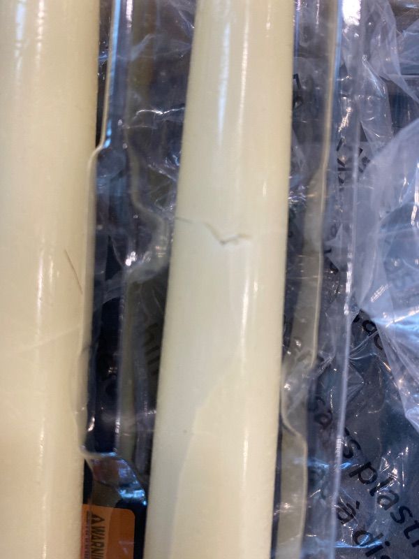 Photo 1 of ***MAJOR DAMAGE*** Upgraded Real Wax LED Flameless Taper Candles with Remote, KSWING Ivory Candlesticks Battery Operated 3D Flickering - 2 PCS 9.6” Long Realistic Fake Candle Sticks for Home/Wedding/Fireplace Xmas Decor