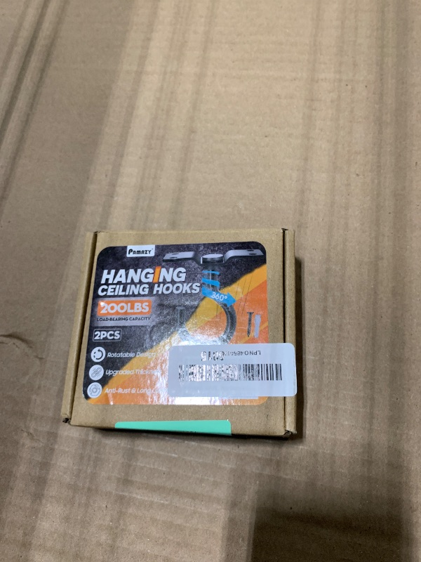 Photo 1 of [UPGRADED] 2Pcs 200LBS Rotatable Ceiling Hooks with 4 Screw Points Base, Wall Mount Metal Hanger Black Ceiling Hook for Hanging Plant, Bird Feeder, Lights, Bed Canopy, Wind Chime, Indoor Outdoor Decor