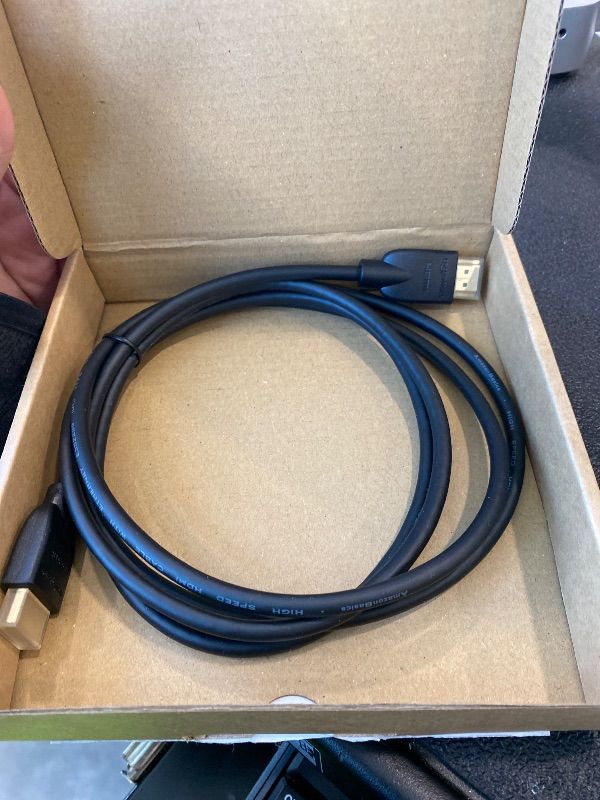 Photo 1 of *UNTESTED*
Amazon Basics HDMI Cable, 6ft, 4K@60Hz, High-Speed 4K HDMI 2.0 Cord (18Gbps), 2160p, 48 bit, Compatible with TV/PS5/Xbox/Roku, Black