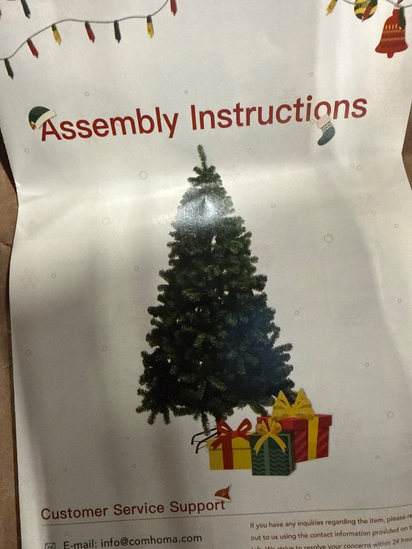 Photo 1 of ** SIMILAR IMAGE UNKNOWN SIZE OR MODEL**COMHOMA 6.5ft Pine Artificial Holiday Christmas Tree with 1,000 Branch Tips, Party Decoration Tree with Foldable Design, Christmas Pine Tree for Home, Office